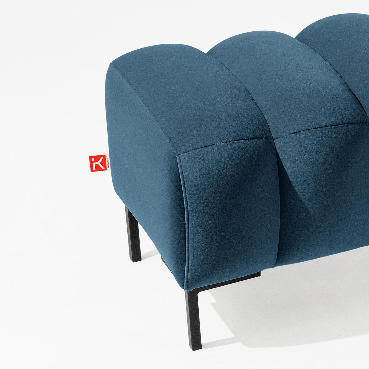 SITZHOCKER Polsterhocker PECCO, Veloursstoff - Schwarz/Rosa, Holz/Textil (120/50/50cm) - KONSIMO®