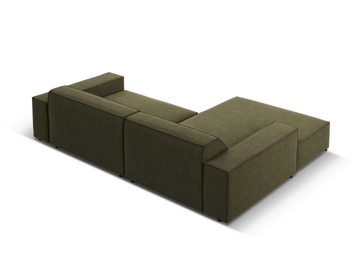 MODULARES-ECKSOFA links Jodie aus Samt grün 3 Sitzplätze - Grün, Textil (166/224cm) - Micadoni