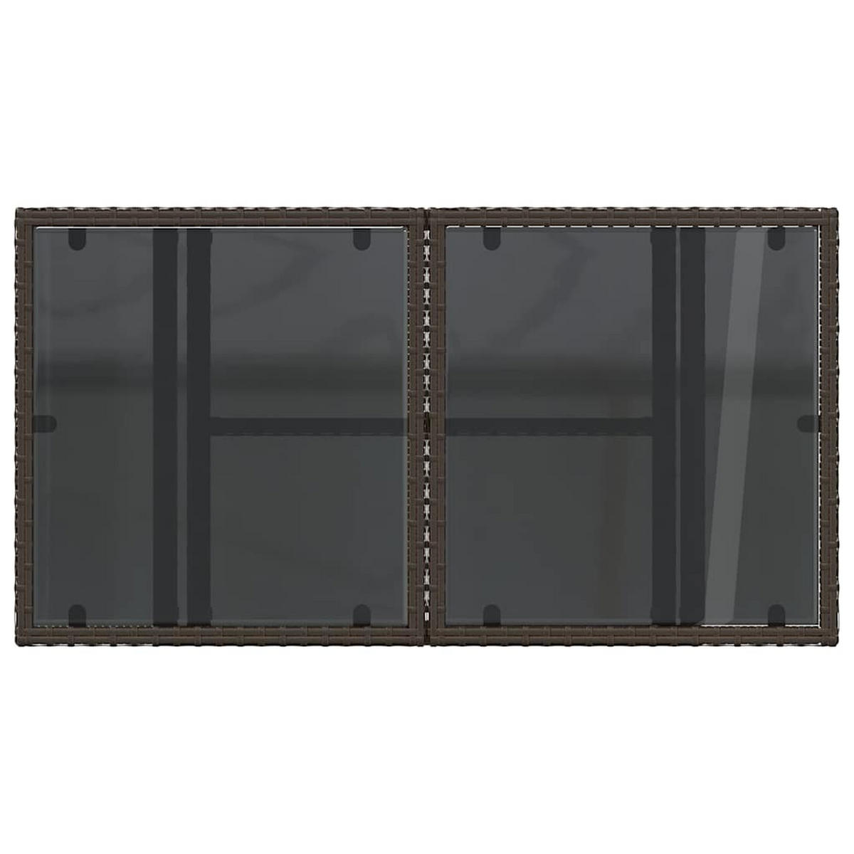 GARTENTISCH Mit Glasplatte Braun 100/55/73 Cm Poly Rattan - Braun, Kunststoff (100/55/73cm) - vidaXL