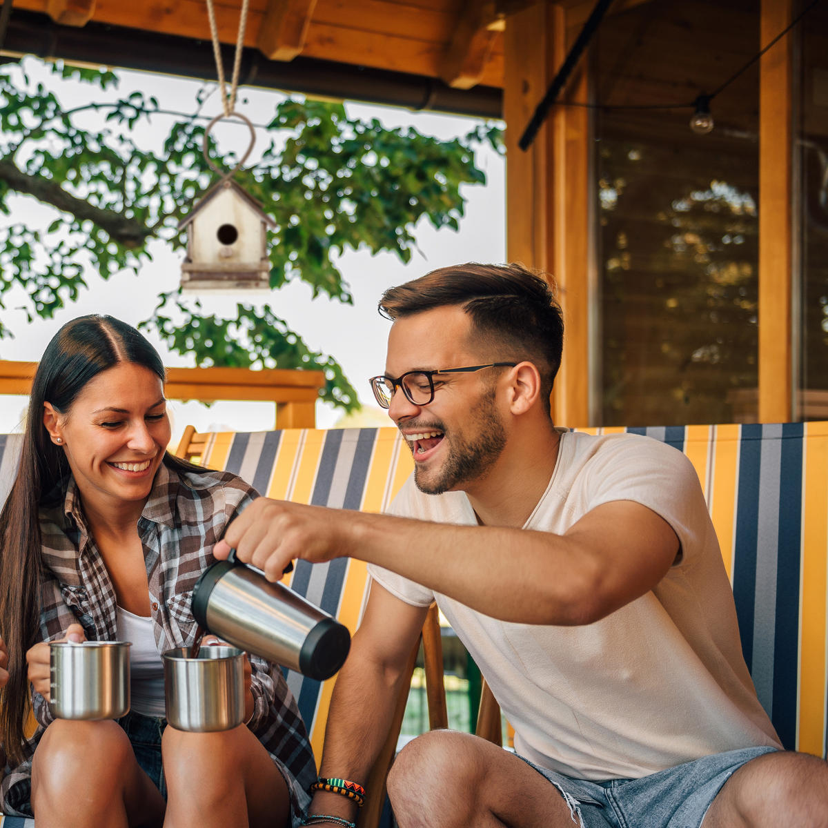 VOGELHAUS Deko - Braun, Holz (18/32/14.5cm) - Relaxdays