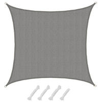 UV-SONNENSEGEL 5/5 m, Viereckig, Wasserdurchlässig, Grau - Grau, Kunststoff (500/500cm) - Amanka