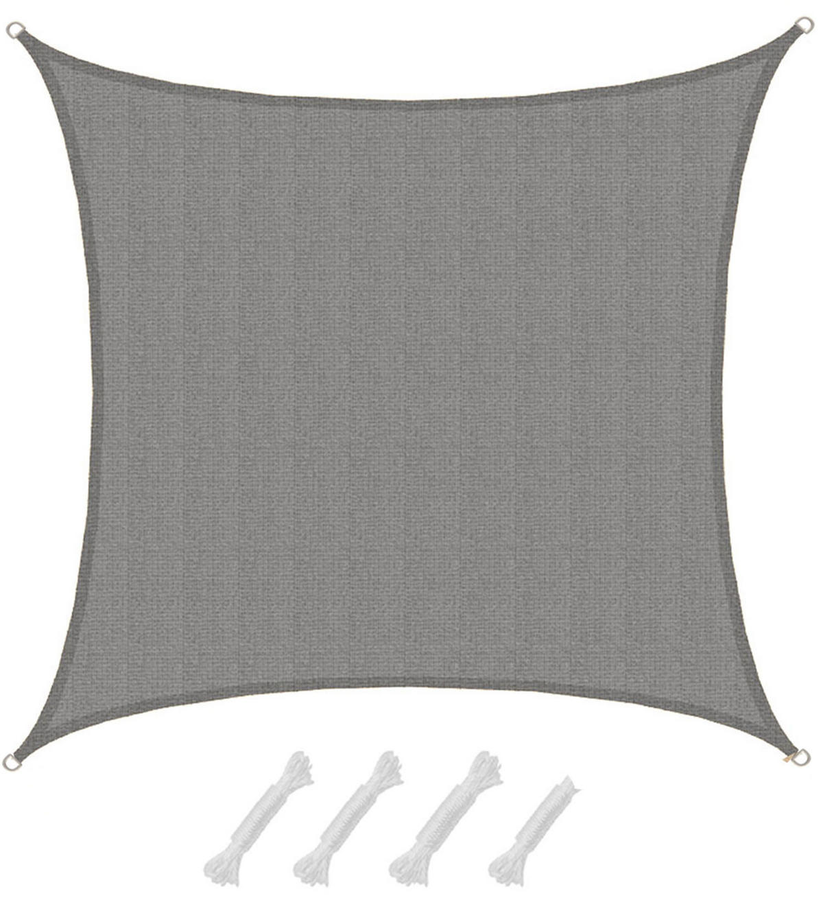 UV-SONNENSEGEL 5/5 m, Viereckig, Wasserdurchlässig, Grau - Grau, Kunststoff (500/500cm) - Amanka