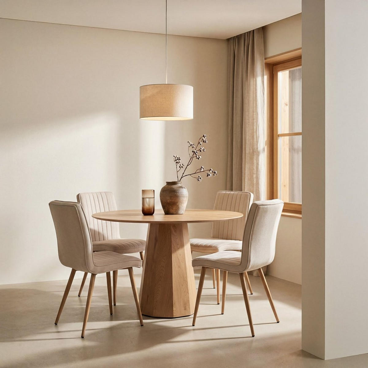 ESSZIMMERSTUHL Mika Beige 44 cm x 86 cm 4er-Set - Beige, Textil (44/86/57cm) - Klast Home