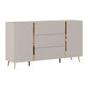 SIDEBOARD mit 2 Türen & 3 Schubladen - Beige & Goldfarben - MARZIALO - Beige, Holz (158/87.2/41cm) - Vente-Unique