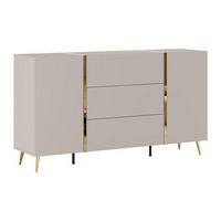 SIDEBOARD mit 2 Türen & 3 Schubladen - Beige & Goldfarben - MARZIALO - Beige, Holz (158/87.2/41cm) - Vente-Unique
