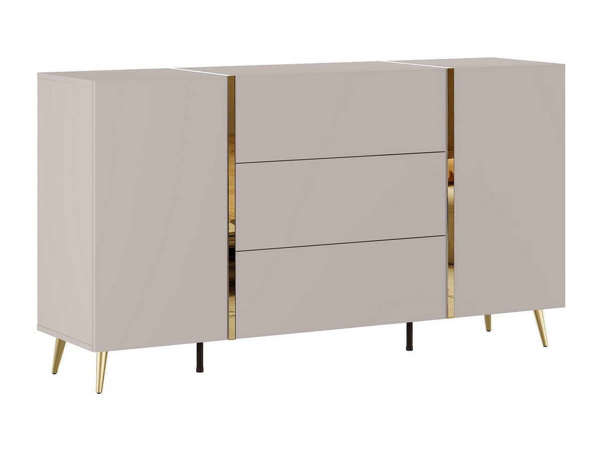 SIDEBOARD mit 2 Türen & 3 Schubladen - Beige & Goldfarben - MARZIALO - Beige, Holz (158/87.2/41cm) - Vente-Unique
