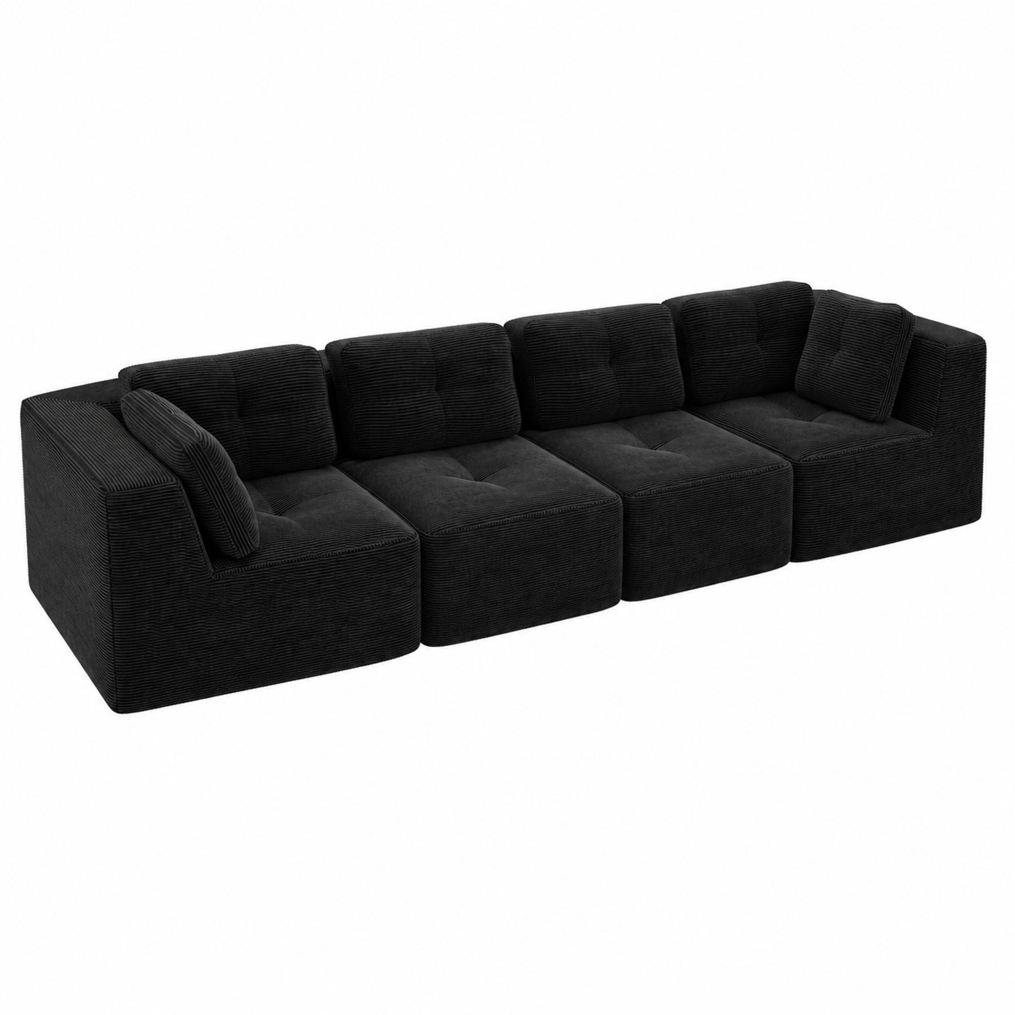 Meubliv Ecksofa Schwarz 104x69x386 cm