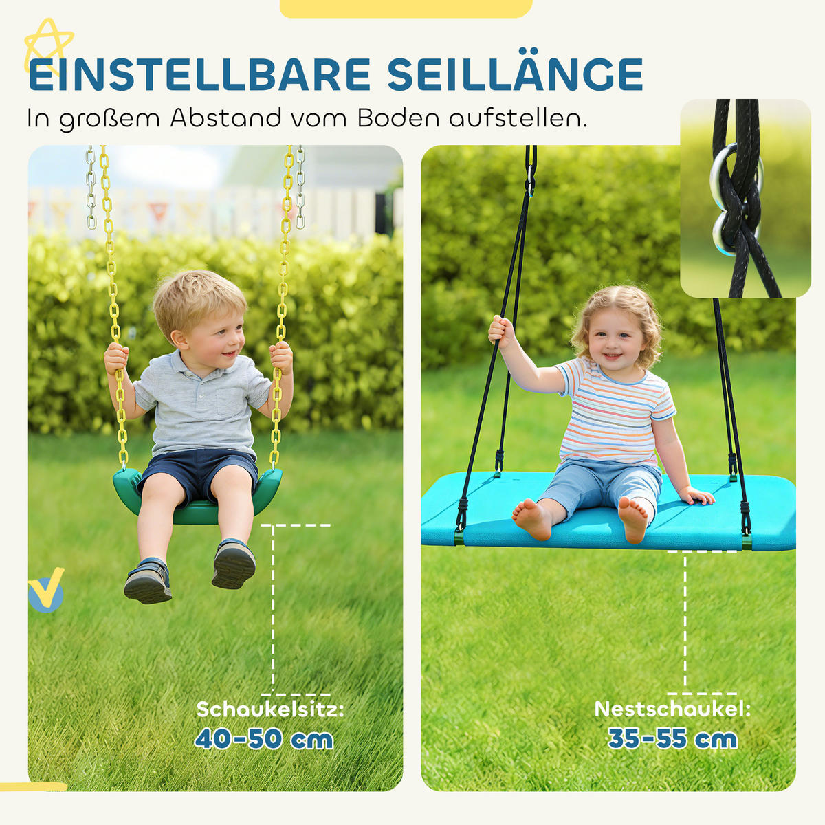 BABYSCHAUKEL Stahl Oxford-Gewebe Grün - Dunkelgrün, Metall (175/440cm) - AIYAPLAY