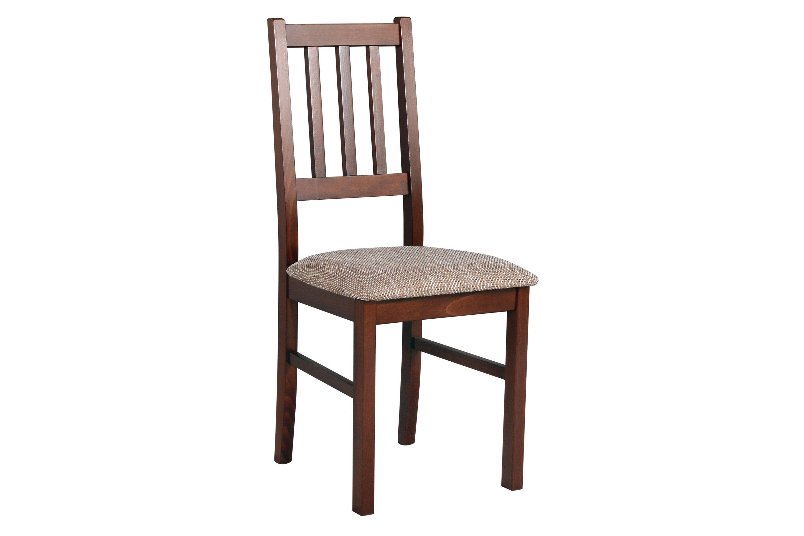 STUHL Bos 4 (6er Set) - Walnussfarben/Braun, Holz (43/94/40cm) - Leaf Design