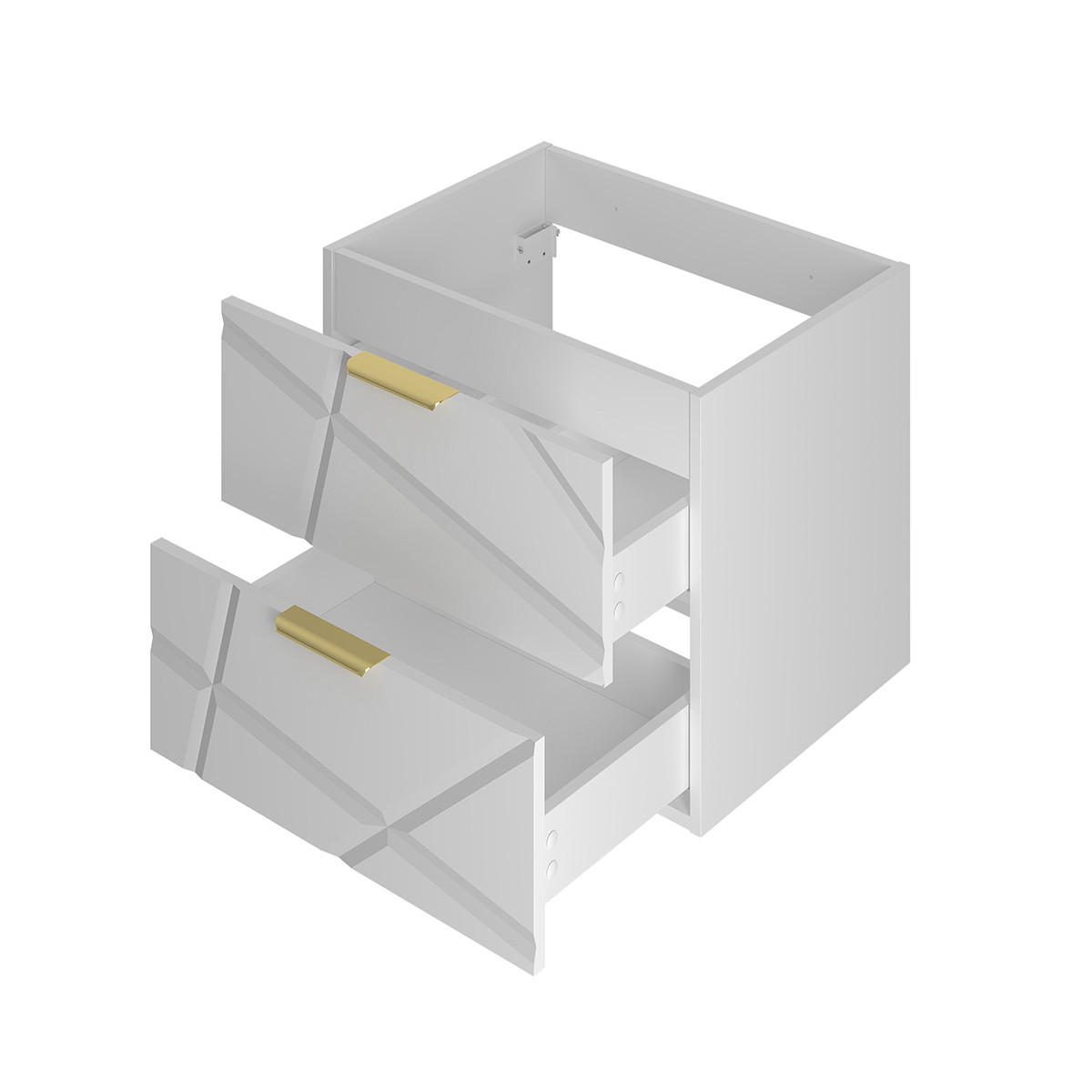 BADMÖBEL Aurora 2er-Set Weiß - Weiß, Holzwerkstoff (60.6/52.2/46.5cm) - Petits-meubles