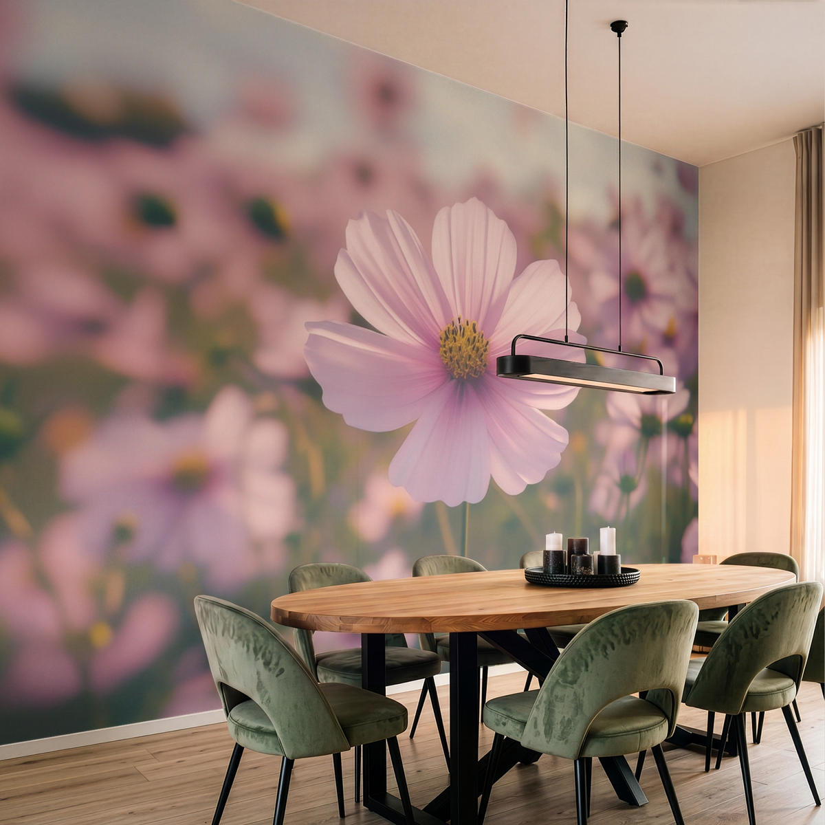 TAPETE - Blumen - Lila - Unscharf - 400x300 cm - Rosa, Papier (400/300cm) - OnlyWow