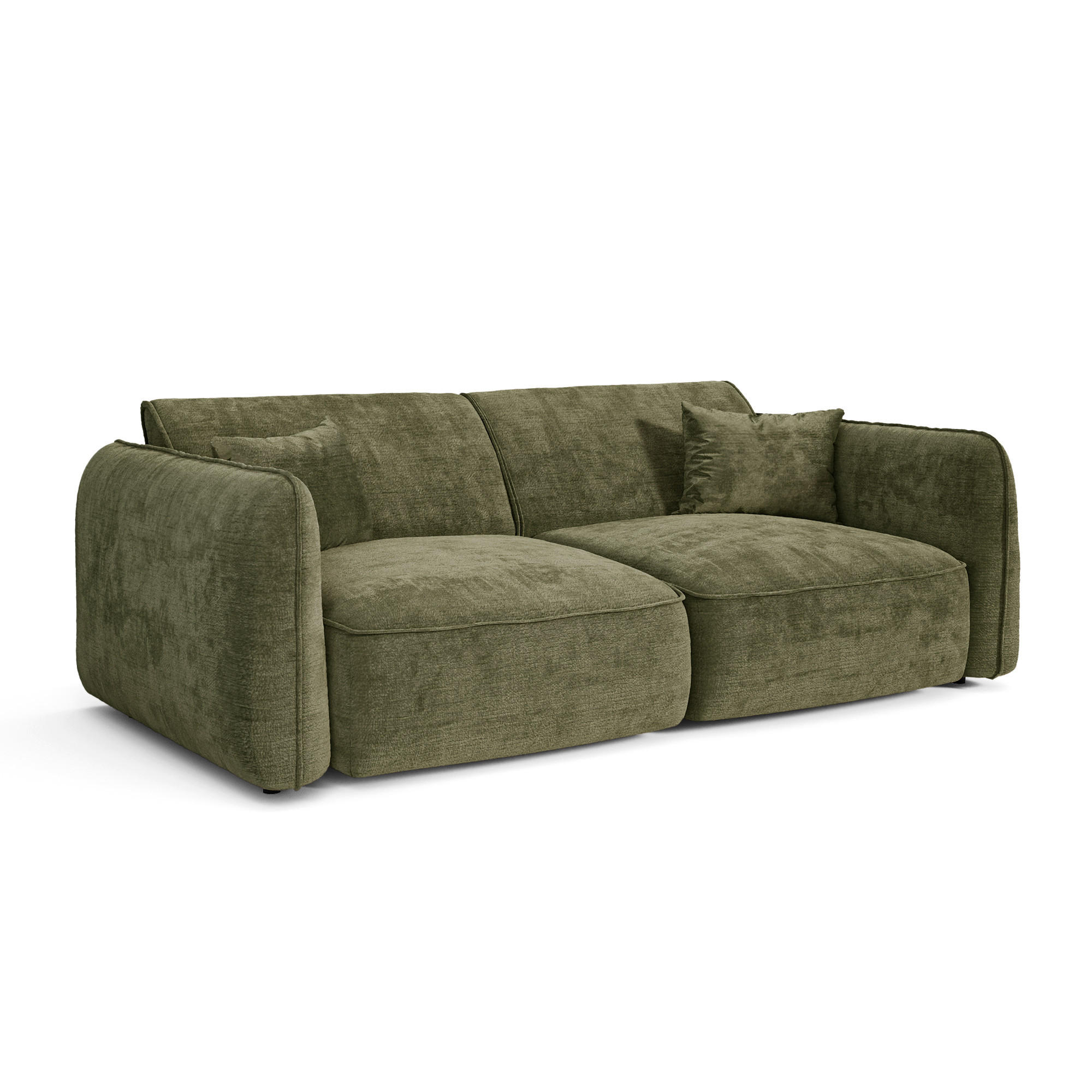 SOFA LOMI Geprägter Samt Vintage-Grün 150cm - Dunkelgrün/Grün, Textil (150/74/90cm) - Premium Interiors