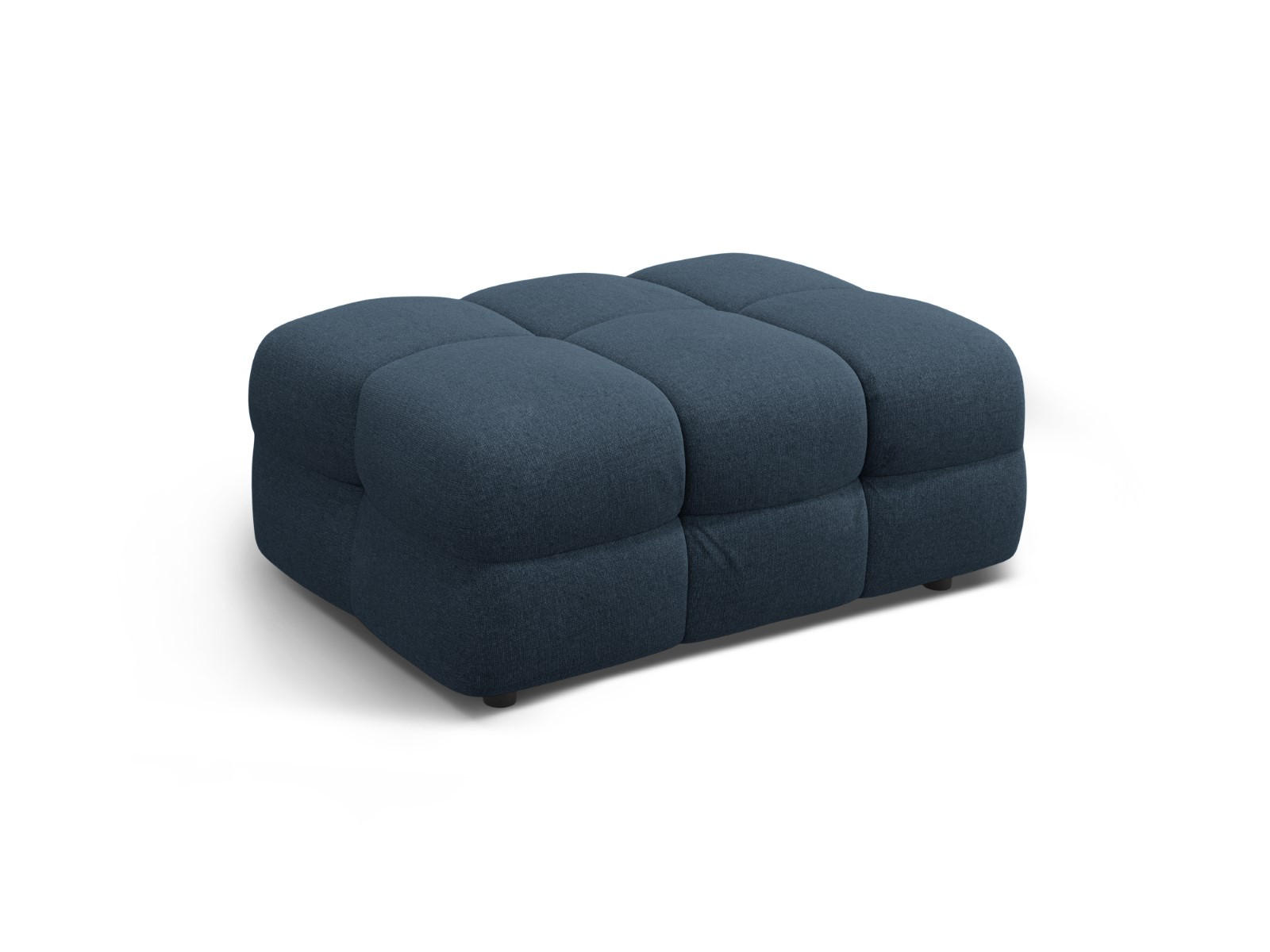 POUF Kendal aus strukturiertem Stoff marineblau - Blau, Textil (72/45/104cm) - Micadoni