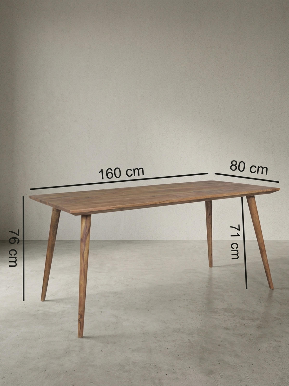 ESSTISCH Massivholz Braun Landhausstil Handgefertigt, Braun 160x80x76 cm - Braun, Holz (80/160/76cm) - KADIMA DESIGN