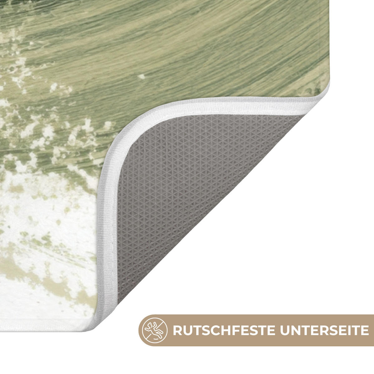 WC PŘEDLOŽKA Abstraktní - Tahy štětcem - Vlny - Zelená 50x80 cm - mátově zelená, textil/plast (50/1cm) - OnlyWow
