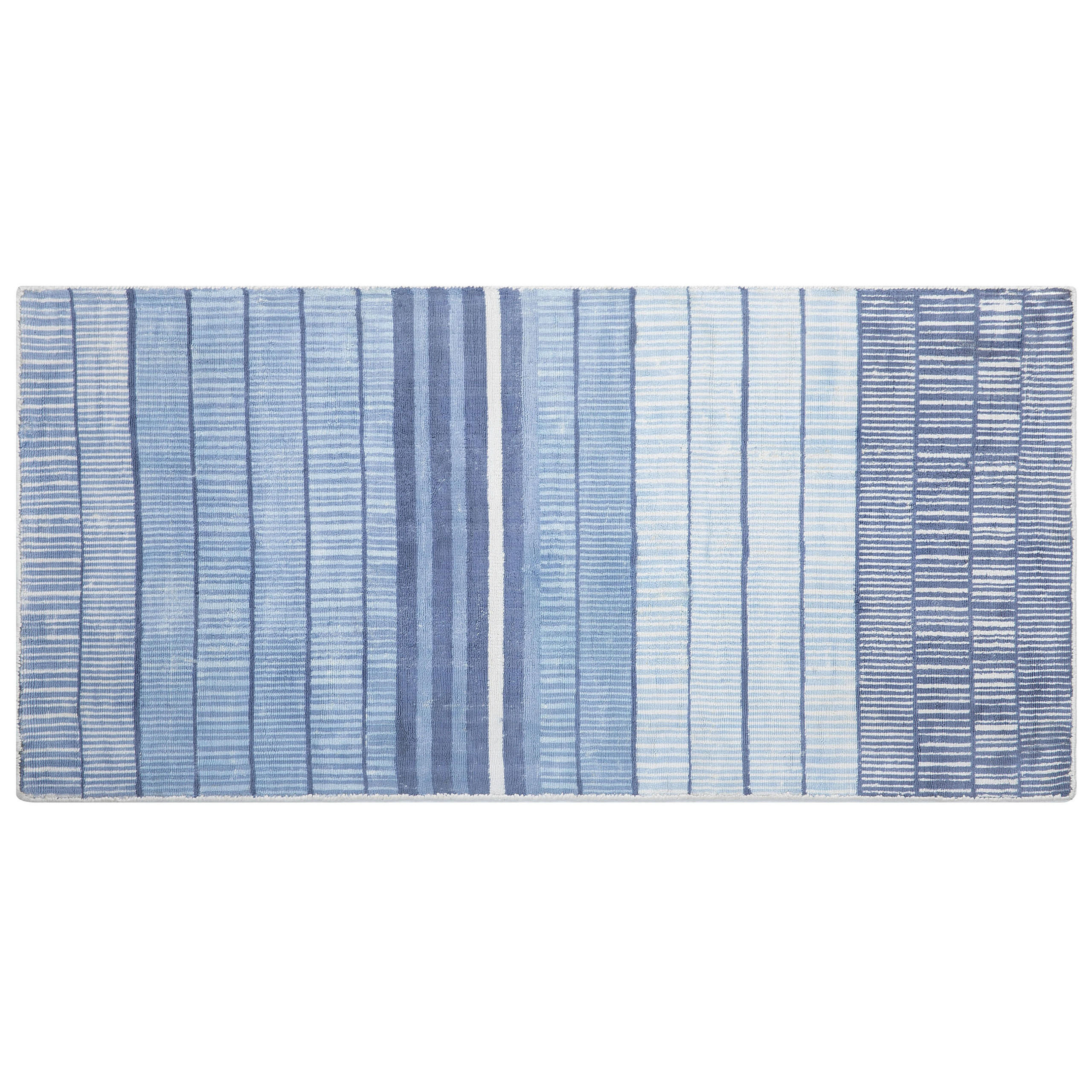 KURZFLOR-TEPPICH Yardere 150/80 cm - Blau, Naturmaterialen (80/150cm) - Beliani