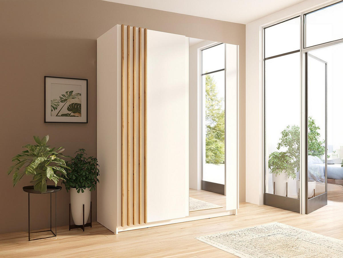 KLEIDERSCHRANK - 150.6 cm x 62 cm - holz - weiß Calela - Weiß, Holz (150.6/198.5/62cm) - Vente-Unique