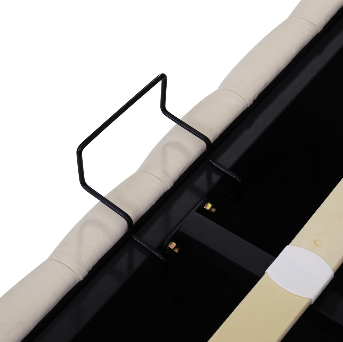 POLSTERBETT mit Bettkasten 140x200 cm Samt Beige - Beige, Metall (140/200cm) - Meubliv
