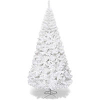 WEIHNACHTSBAUM mit Metallständer 210cm Weiß - Weiß, Metall (210cm) - COSTWAY