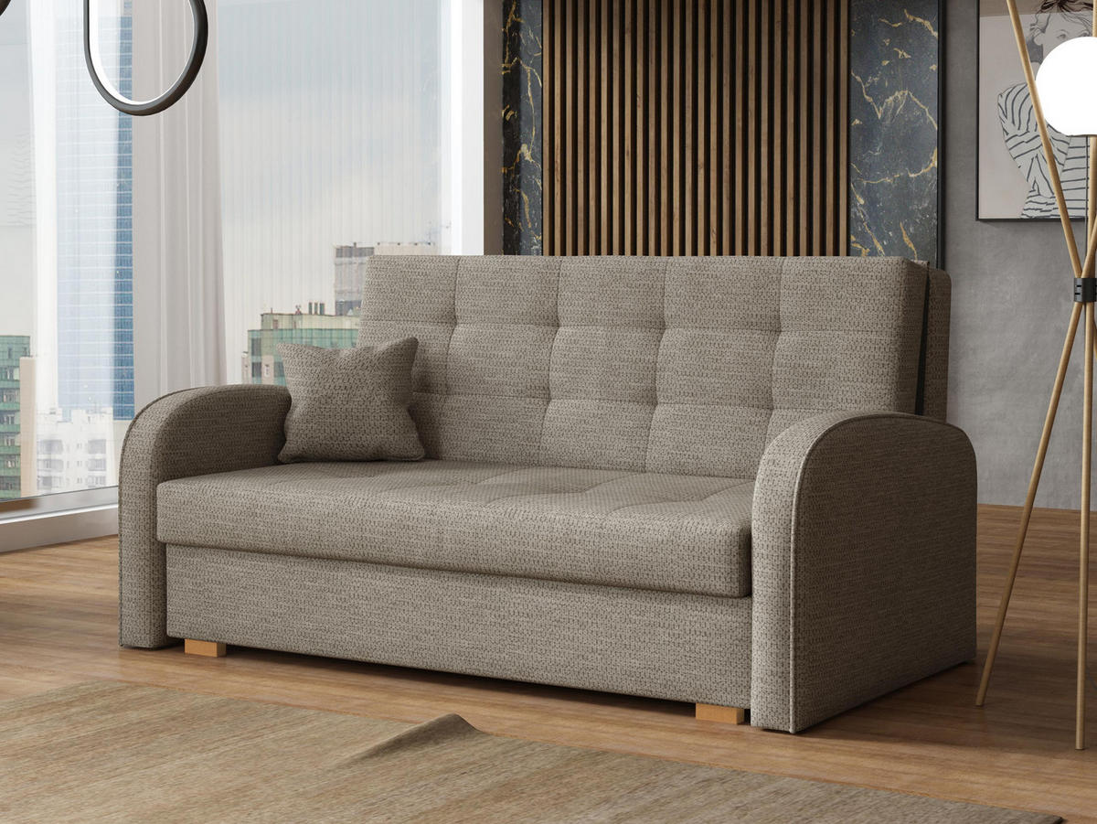 SCHLAFSOFA Viva Gold III - Braun/Naturfarben, Holz/Textil (153/85/98cm) - MIRJAN24