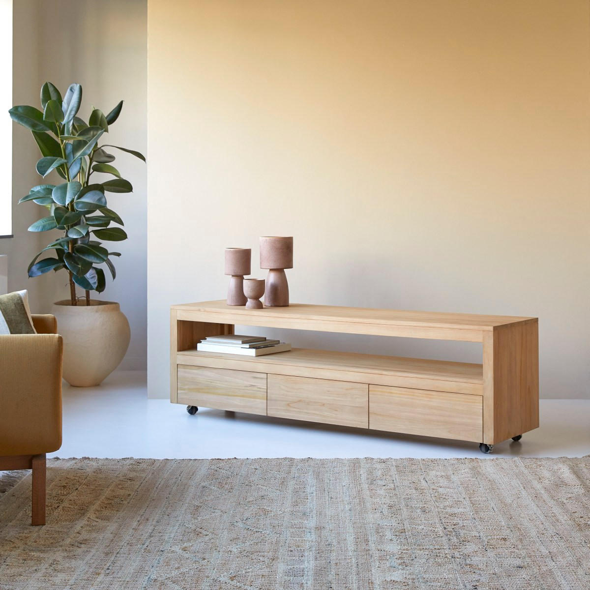 TV-SCHRANK Anoa Natur aus Teak - Naturfarben, Holz (180/55/45cm) - Tikamoon