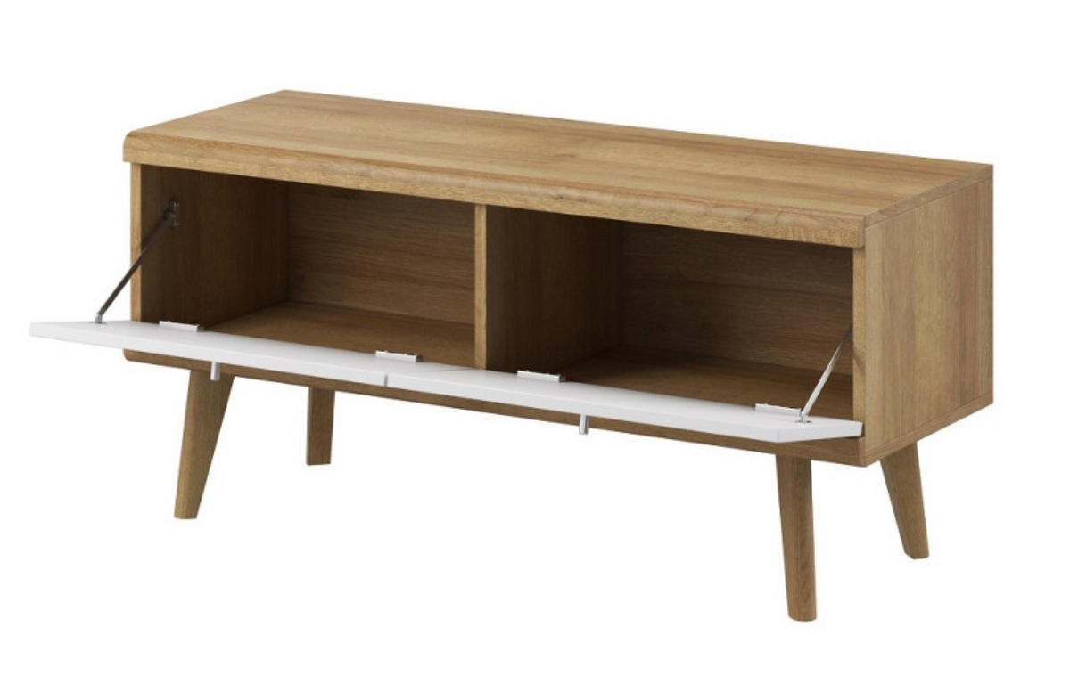 TV-LOWBOARD Weiß DRIMO RTV 107 Mit Massivholzbeinen - Multicolor, Holzwerkstoff (107/50/40cm) - Sepro Meble