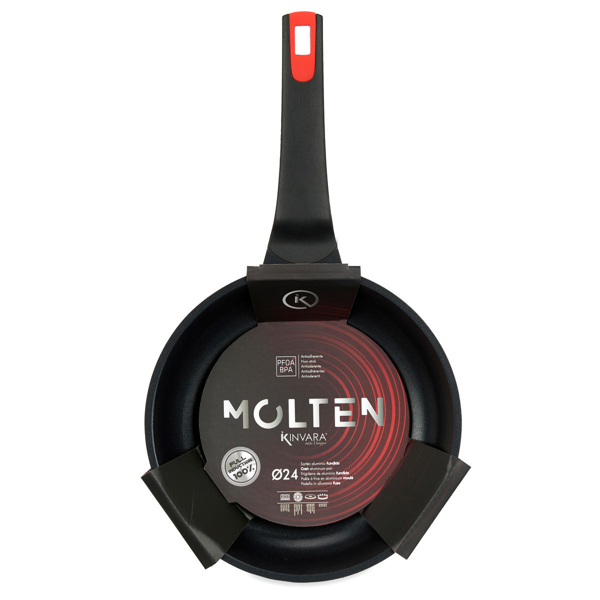 INDUKTIONS-PFANNE Molten Ø 24 cm - Schwarz, Metall (43cm) - Kinvara