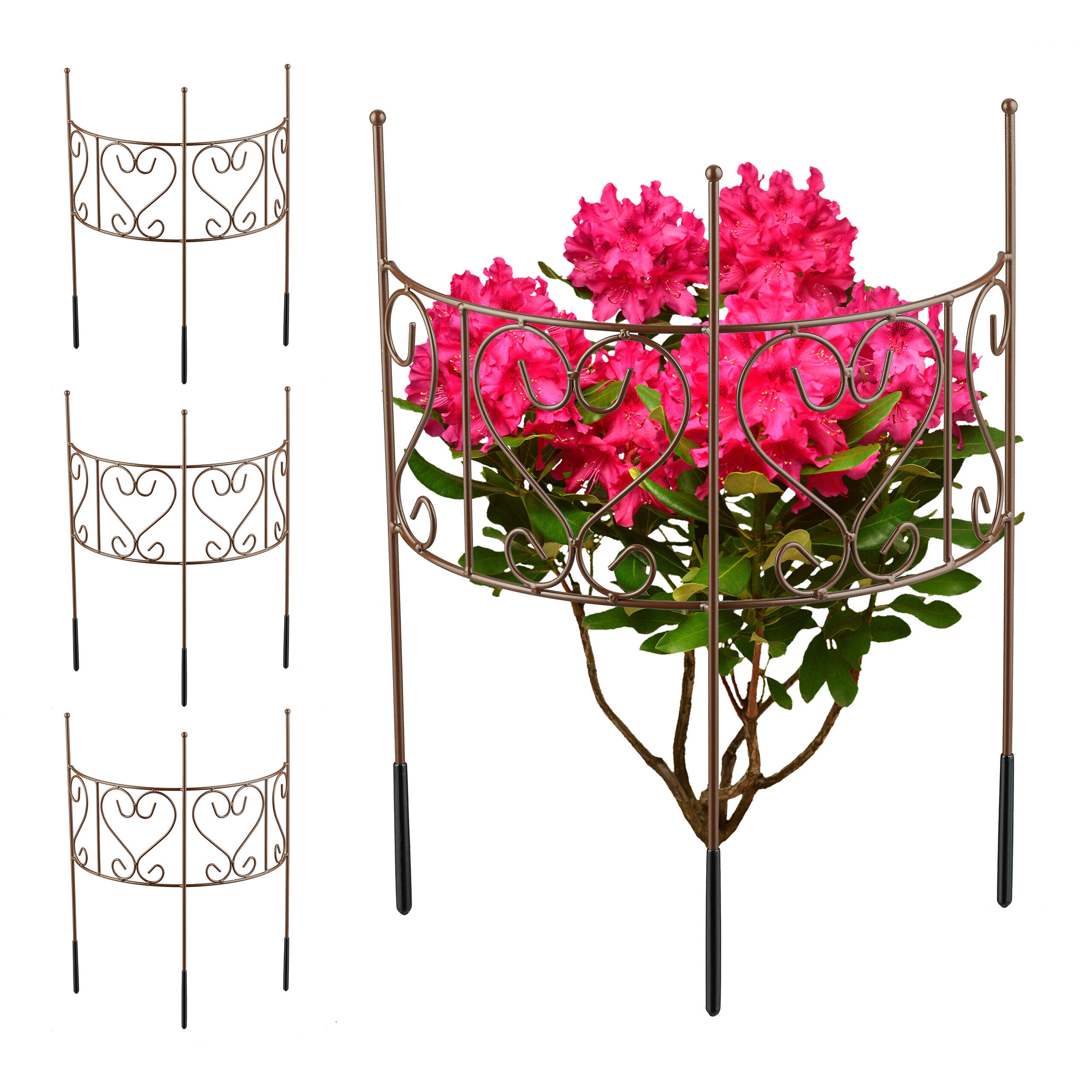 STAUDENHALTER halbrund - Bronzefarben, Metall (31/41.5/14.5cm) - Relaxdays