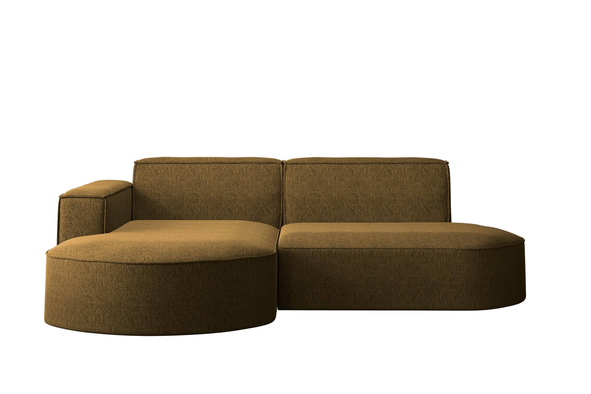 ECKSOFA MODENA L STUDIO Stoff Verita Hellbraun Links - Hellbraun, Holz (165/236cm) - Kaiser Möbel