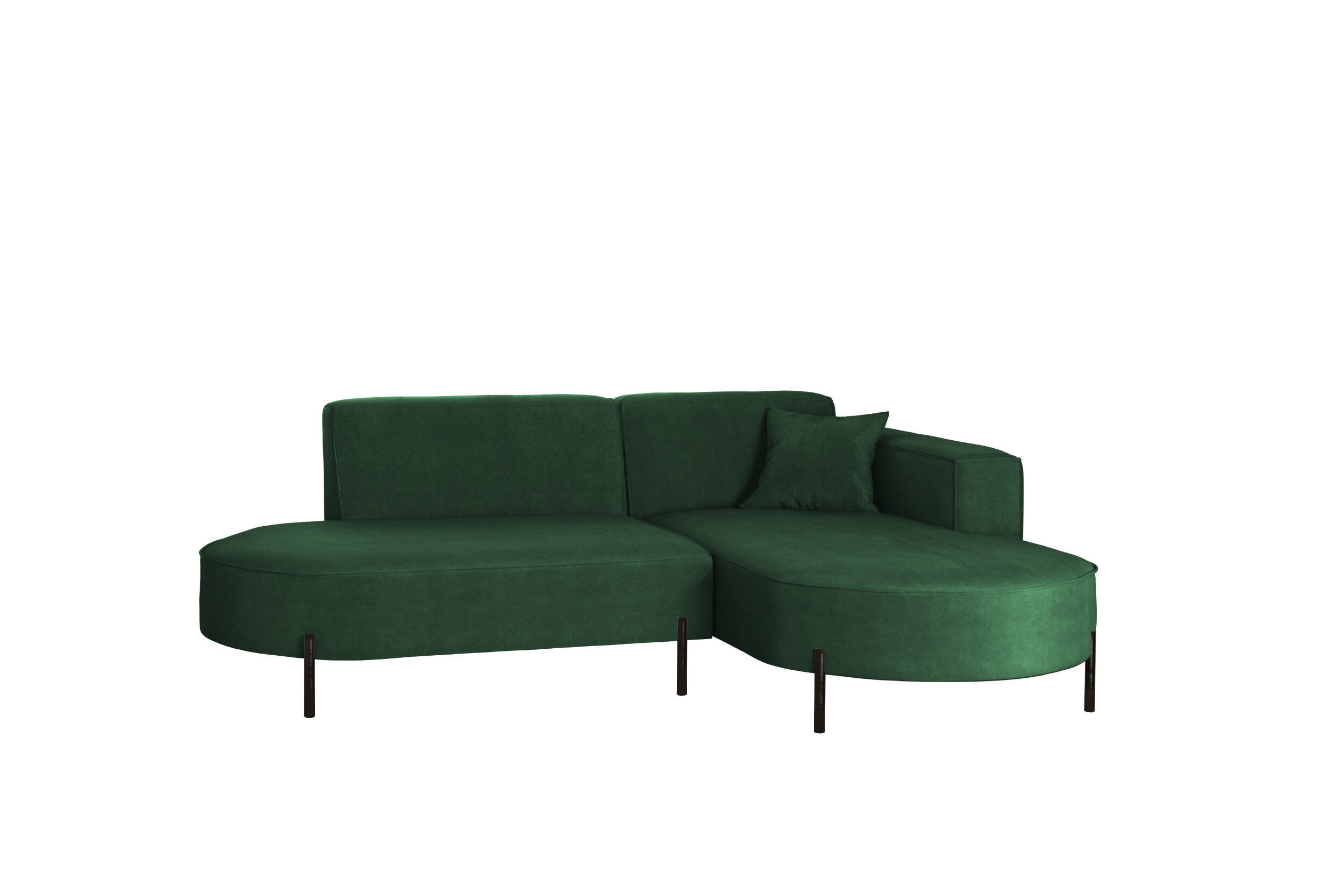 ECKSOFA L-Form Designer Modena Rein Stoff Noel Grün Rechts - Grün, Holz/Textil (236/165cm) - Kaiser Möbel