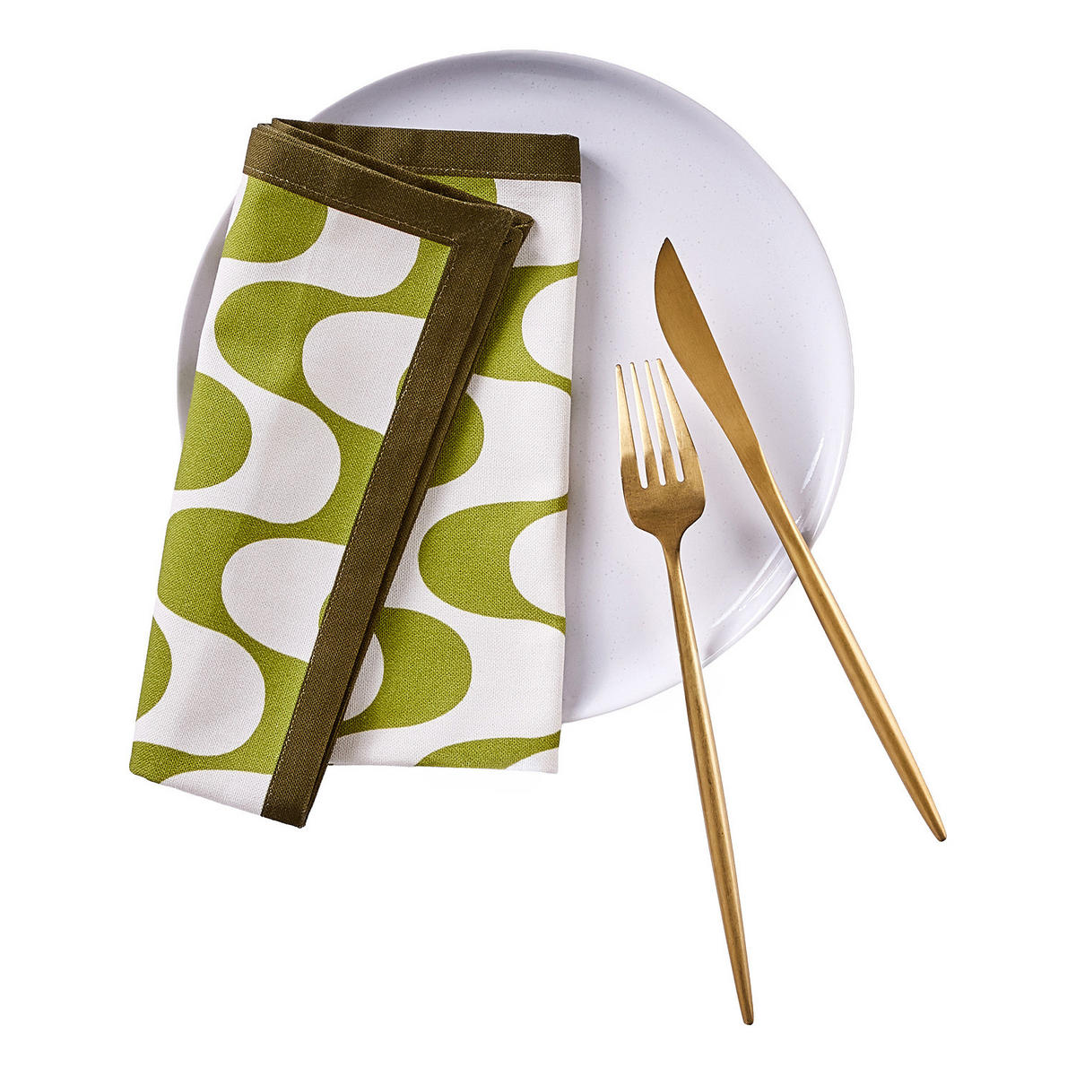 SERVIETTE Wavy - Grün, Textil (42/42cm) - Butlers