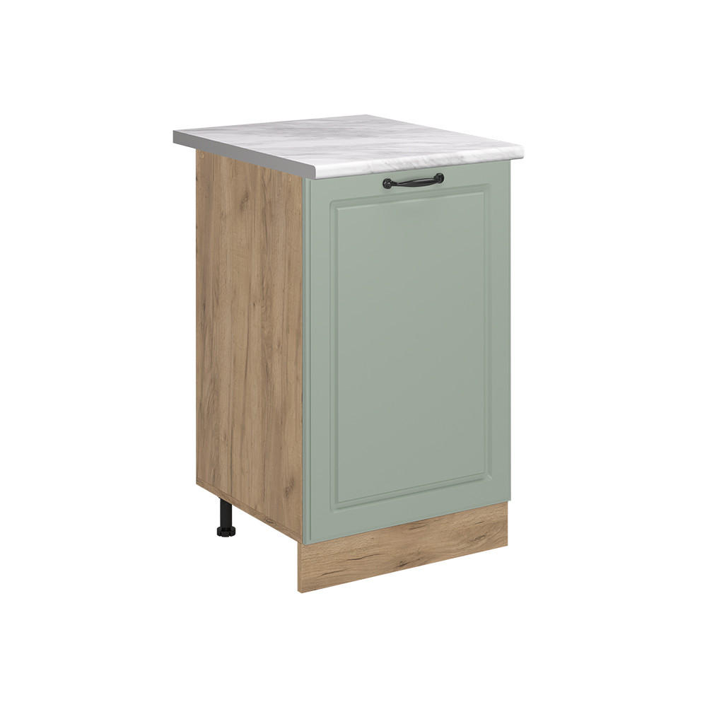 KUCHYNSKÁ SPODNÁ SKRINKA R-Line, Mint vidiecky dom/Dub Goldkraft, 50 cm Marmori työtaso - zelená/dub medový, kompozitné drevo (50/81.6/60cm) - Vicco