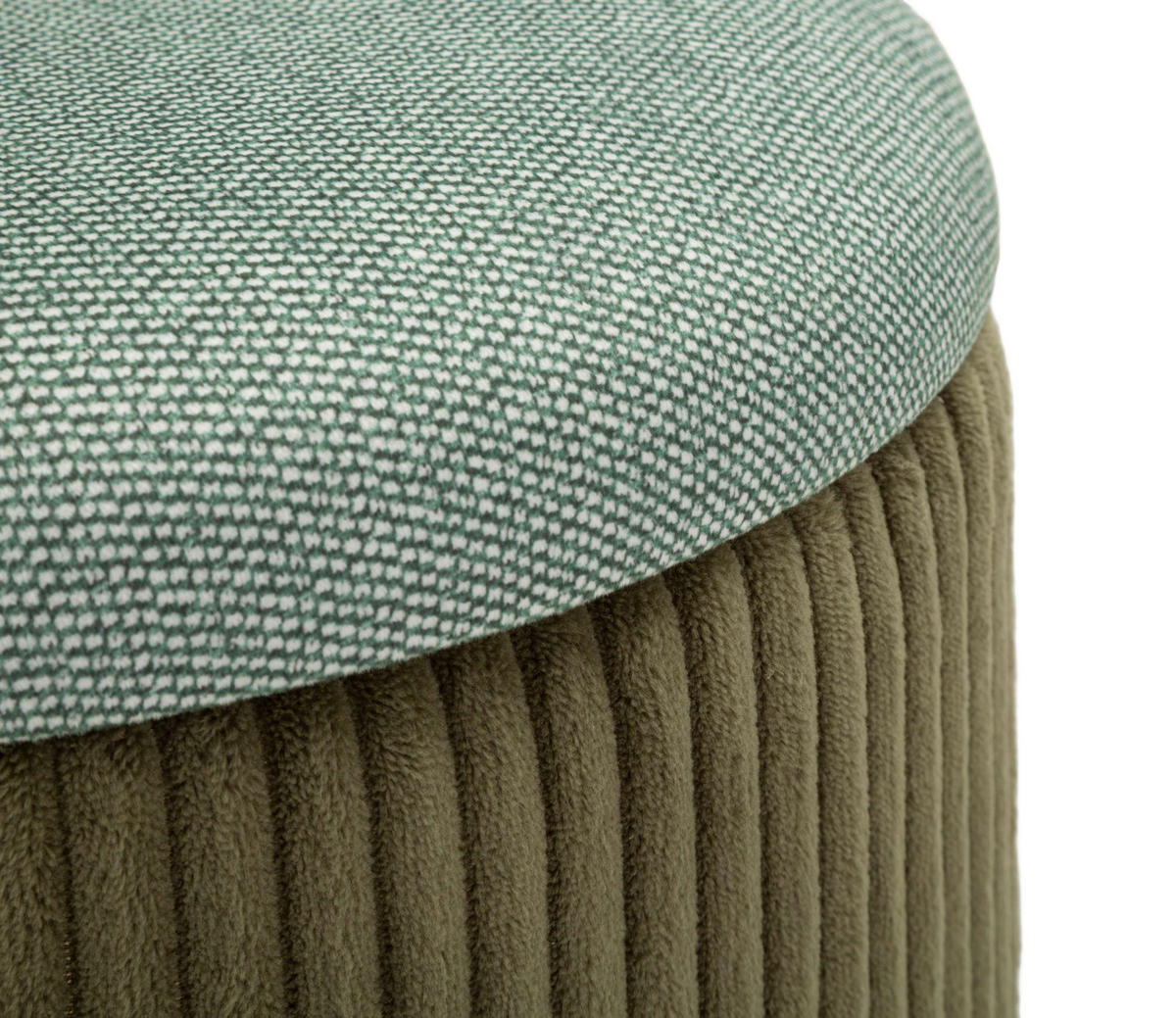 POUF mit Stauraum Bolzano - Grün, Textil (38/39/38cm) - Mauro Ferretti