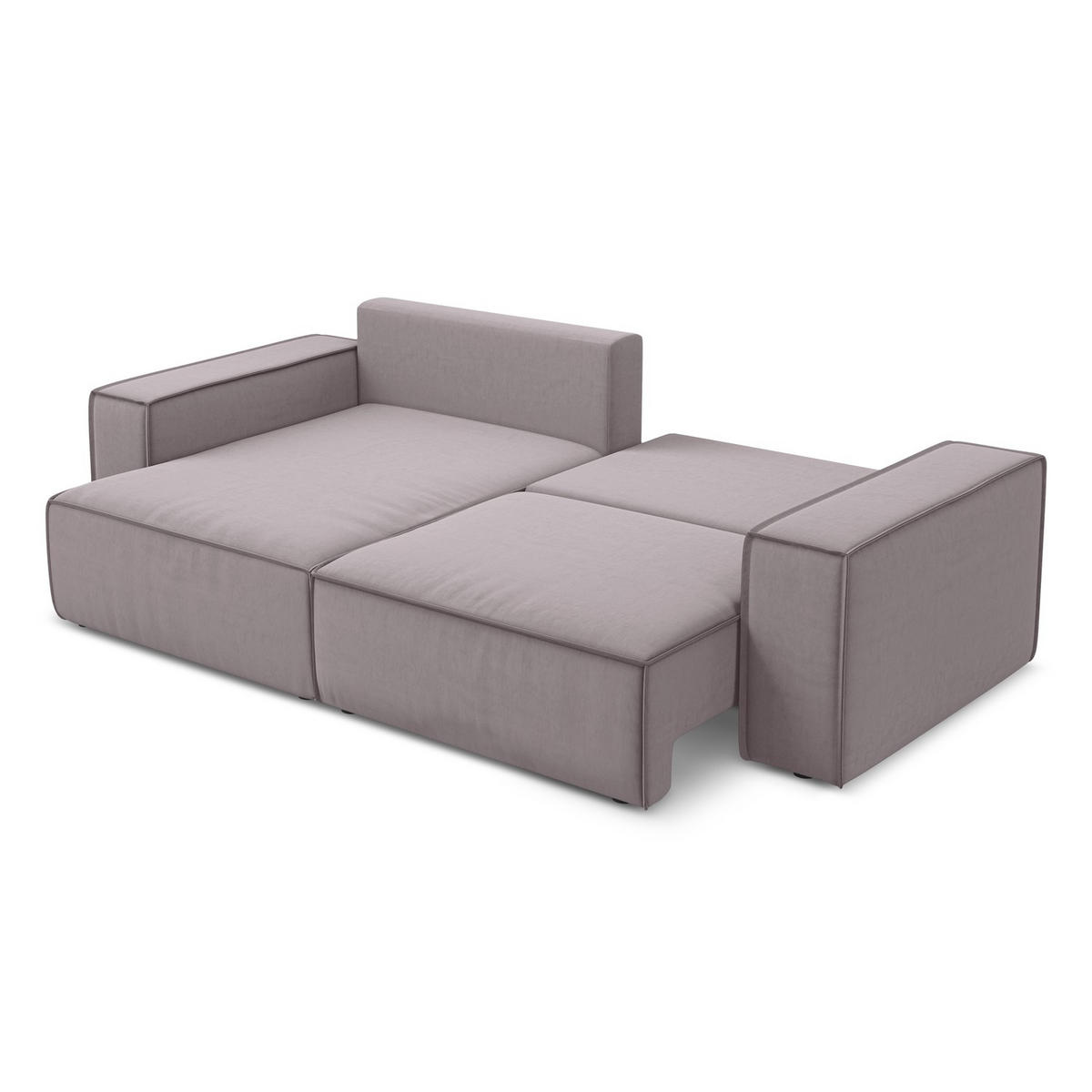 ECKSOFA mit Schlaffunktion Samt Stoff Violett - Lila/Flieder, Kunststoff/Textil (148/257cm) - LaMiaSofa