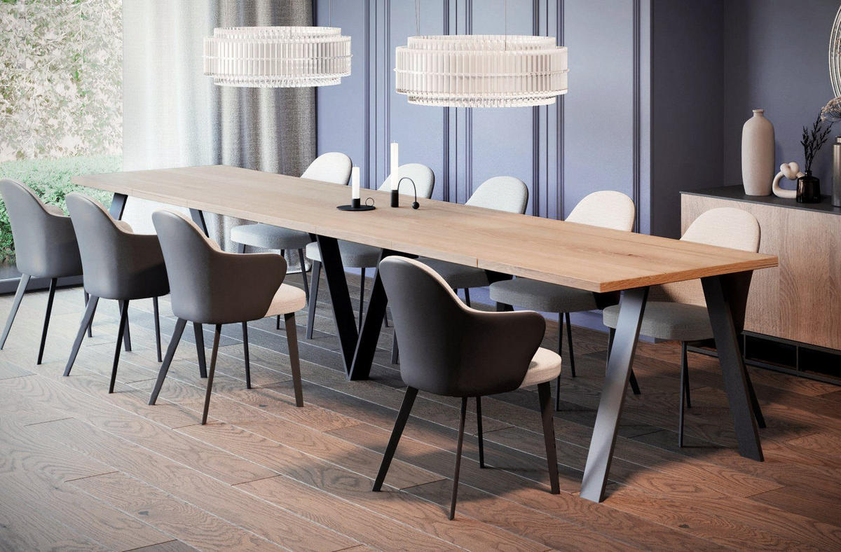 ESSTISCH XXL Lungo ausziehbar 130-405/90/75 cm - Eichefarben, Holzwerkstoff (130/90/75cm) - Endo-Moebel