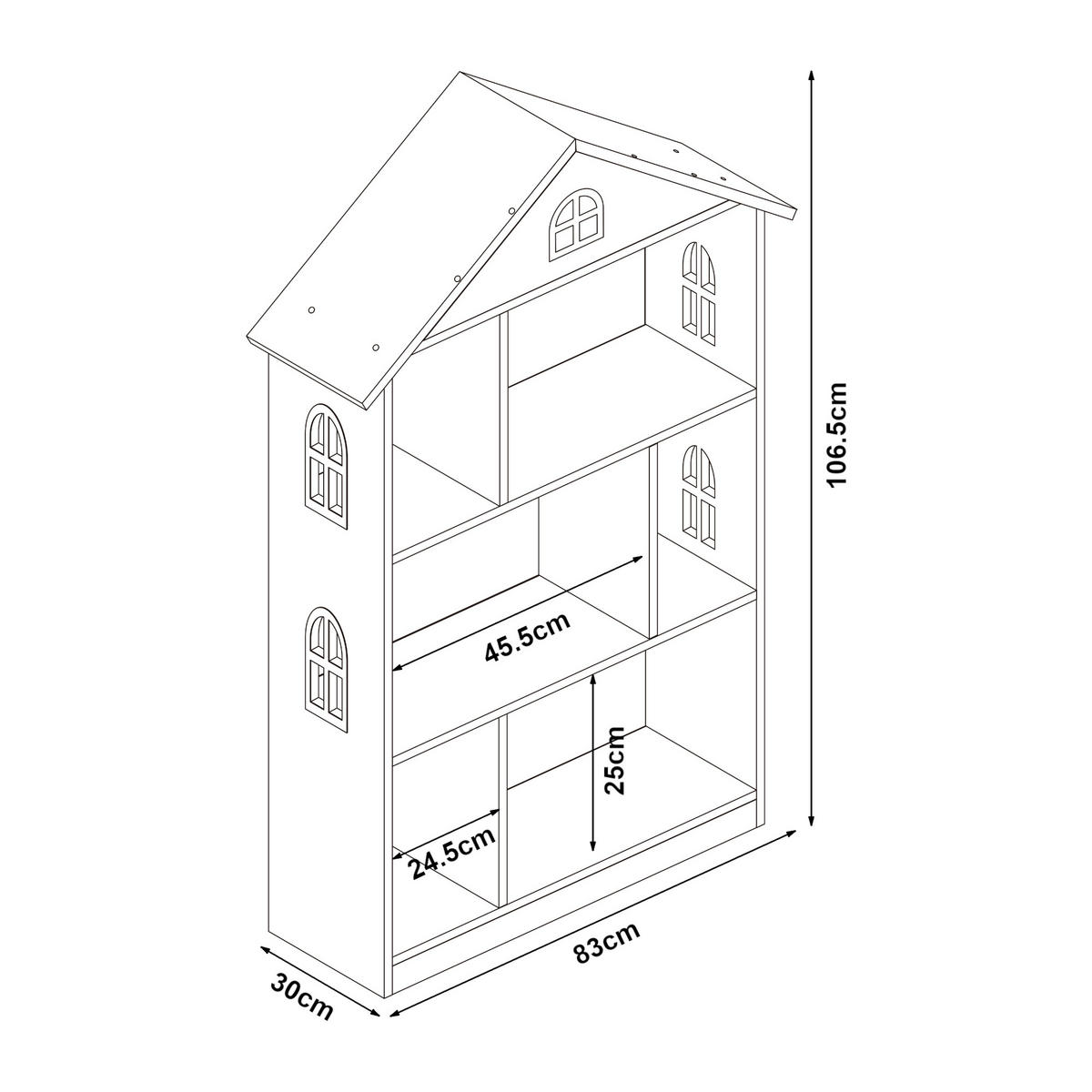 KINDERREGAL Vipsali - Weiß/Rosa, Holzwerkstoff (83/106.5/30cm) - [en.casa]