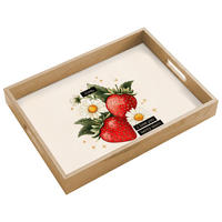TABLETT - Erdbeeren - Gänseblümchen - Zitat - Sterne - 40x30 cm - Multicolor, Holz (40/5/5cm) - OnlyWow