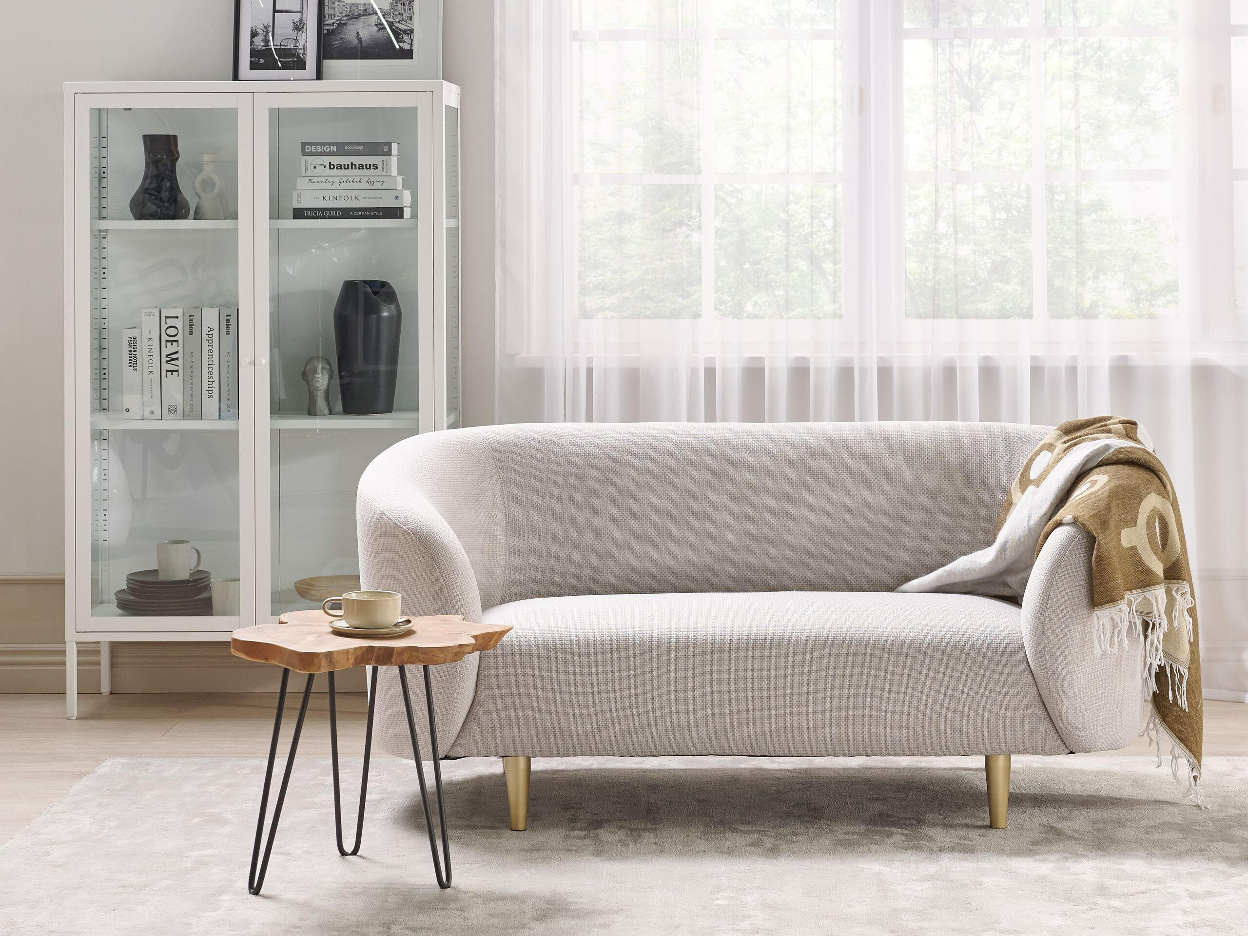 2-SITZER-SOFA Polsterbezug Beige Loen - Beige, Textil (155/79/70cm) - Beliani