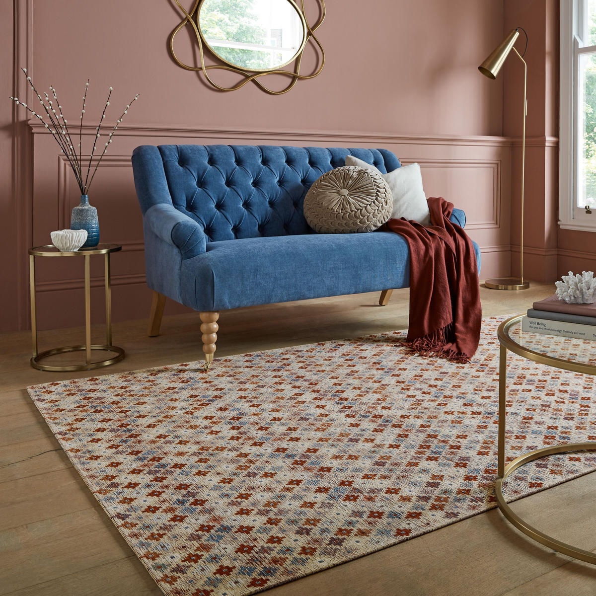 TEPPICH COQUET, mit Kreuz Muster, Rot-Bunt, 200 x 290 cm - Rot, Textil (200/290cm) - KADIMA DESIGN