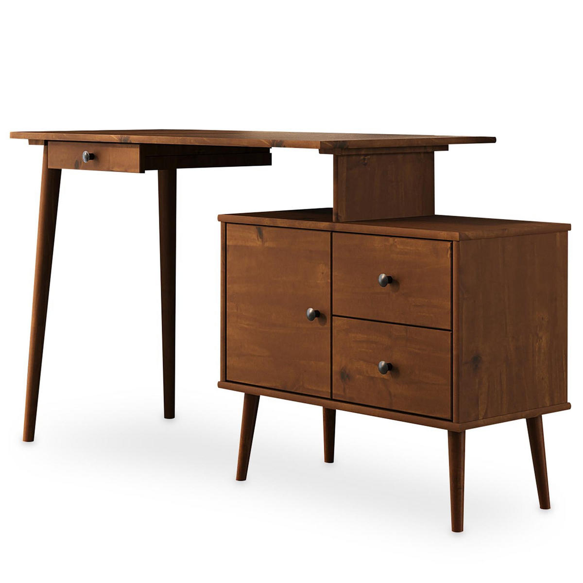 SCHREIBTISCH ANGOLO Kastanie - Kastanienfarben, Holz (54/155/75cm) - IDIMEX