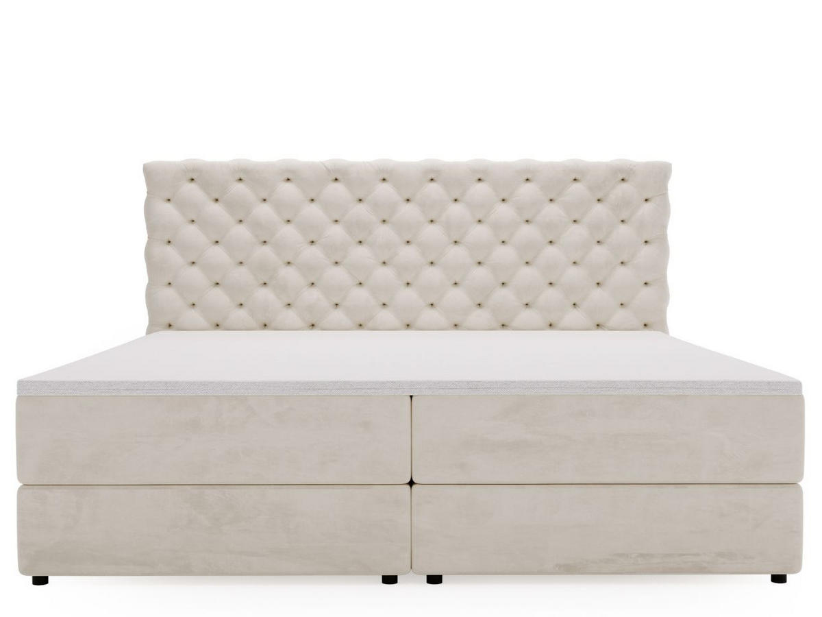 BOXBETT Bergamo 160x200 Beige - Beige/Schwarz, Holz/Textil (160/200cm) - Graingold