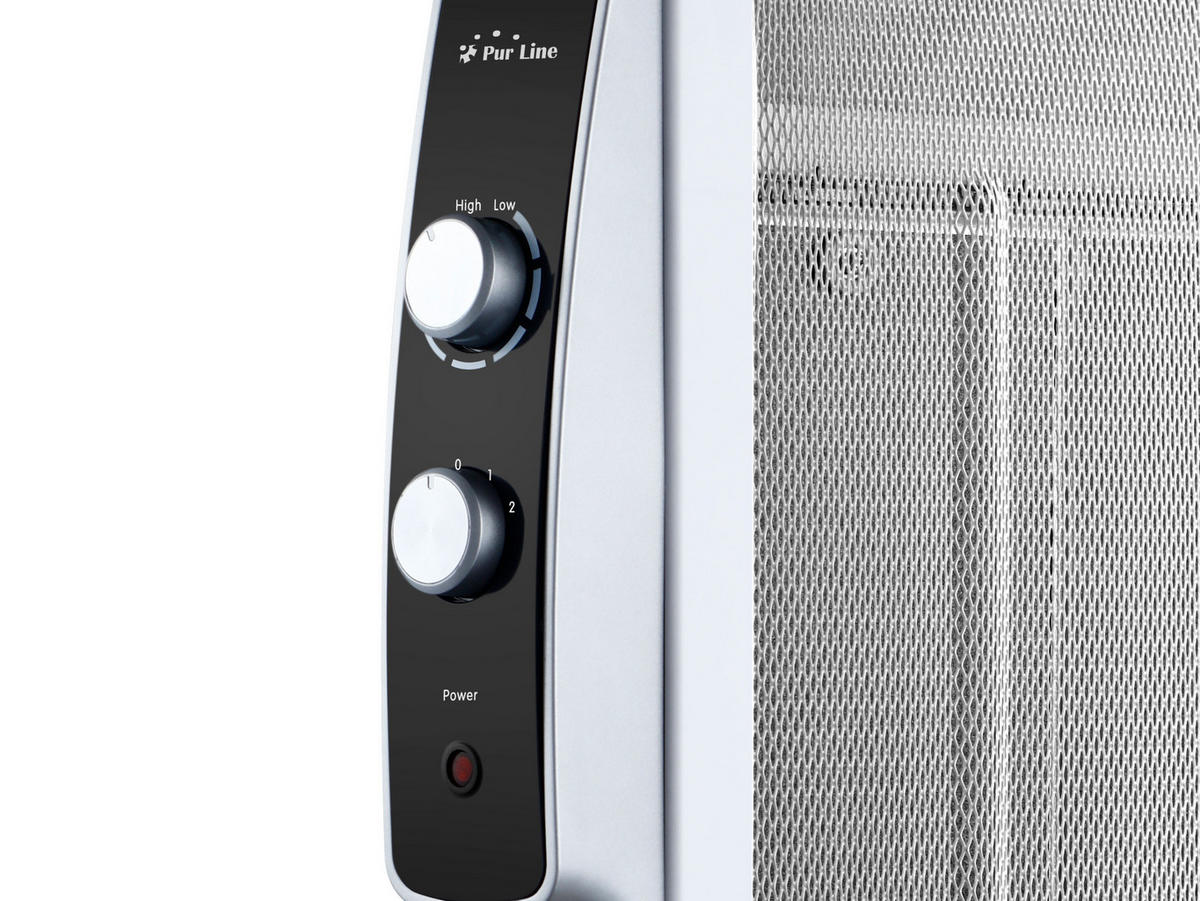 GLIMMER-HEIZKÖRPER Weiß mit Rollen und mechanischem Thermostat 2000 W - Weiß, Metall (55/62/27cm) - Purline