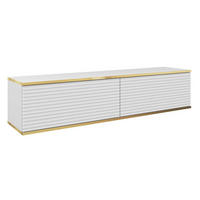 TV-HÄNGEBOARD Mucalma Weiß mit geriffelten Fronten 135 cm - Weiß, Holzwerkstoff (135/30/32cm) - Selsey