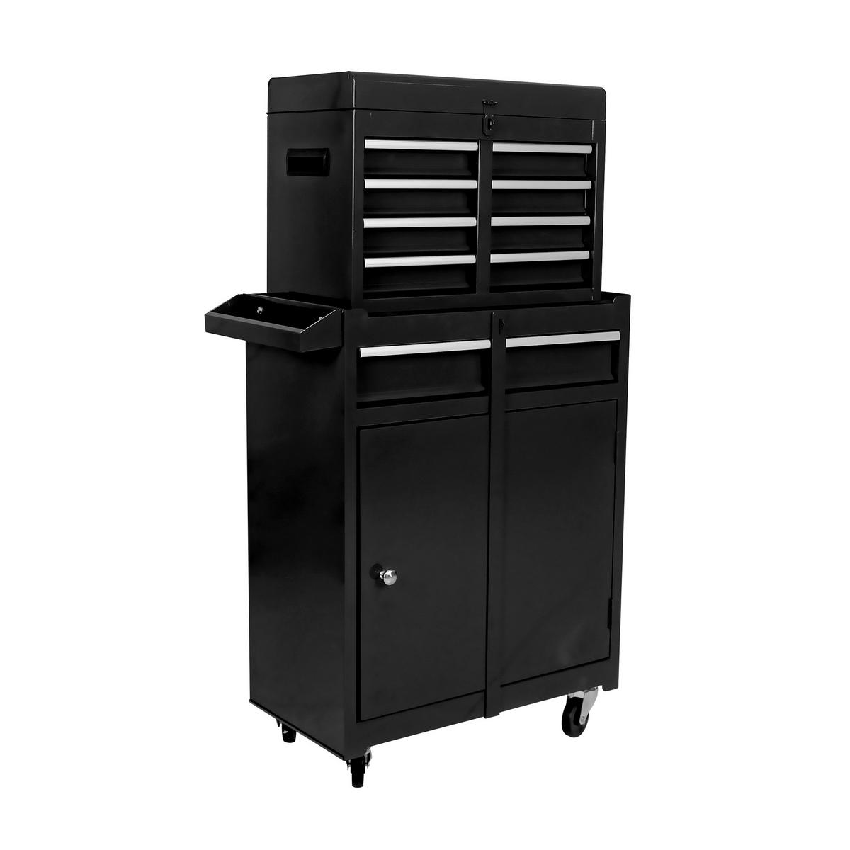 KOMBINATIONSKOFFER – mit 5 Schubladen (schwarz) - Schwarz, Metall (28/102/58.5cm) - DCA