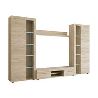 WOHNWAND Rumba XL mit LED Beleuchtung - Sonoma Eiche, Holzwerkstoff (300/190/40cm) - MIRJAN24