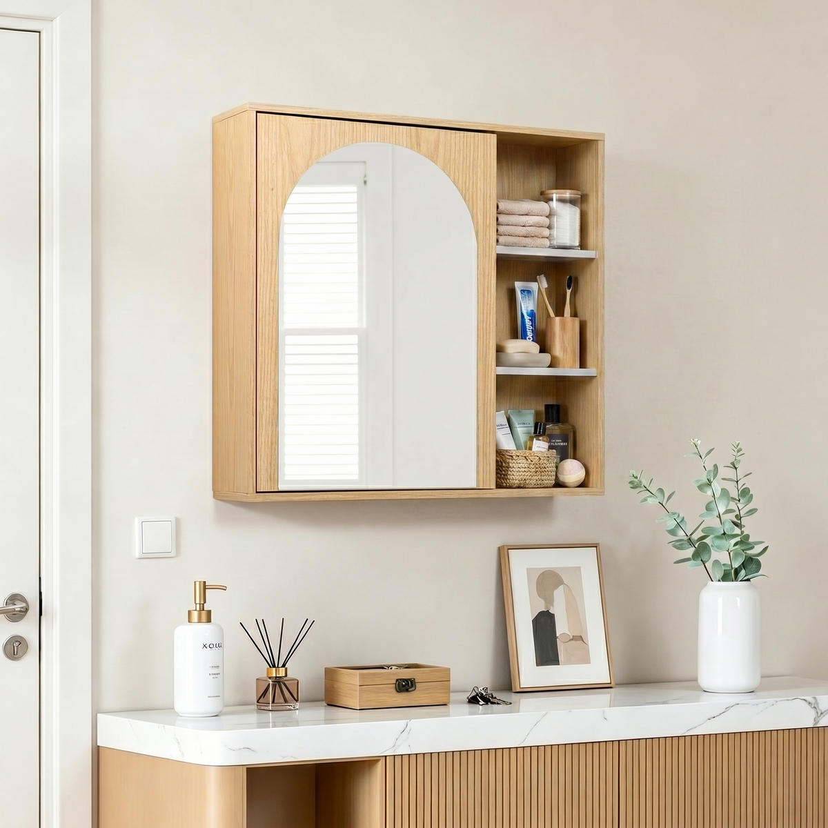 SPIEGELSCHRANK 60cm - Akaziefarben, Holz (20/60/60cm)