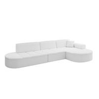 ECKSOFA Ottomane Rechts TARO-L2 - 328x171x79,5 cm Weiß - Weiß, Holzwerkstoff/Textil (328/171cm) - ALTDECOR