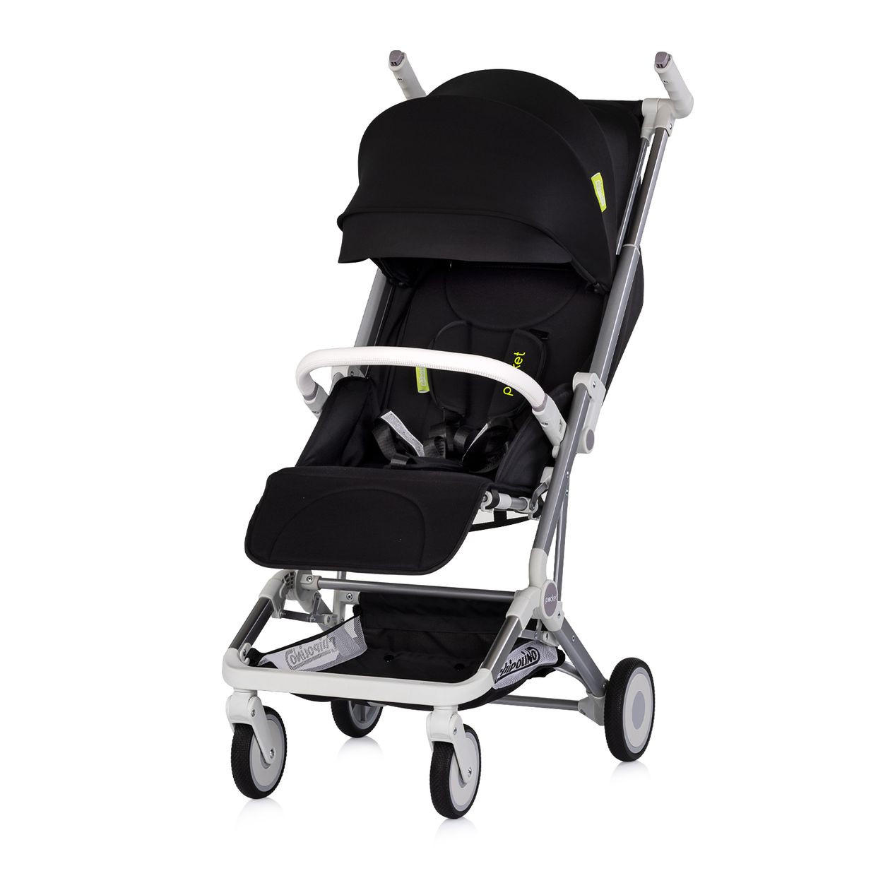 KINDERWAGEN Buggy Pocket schwarz klappbar Korb Frontbügel Sonnendach bis 22 kg - Schwarz, Metall (49/47/103cm) - Chipolino