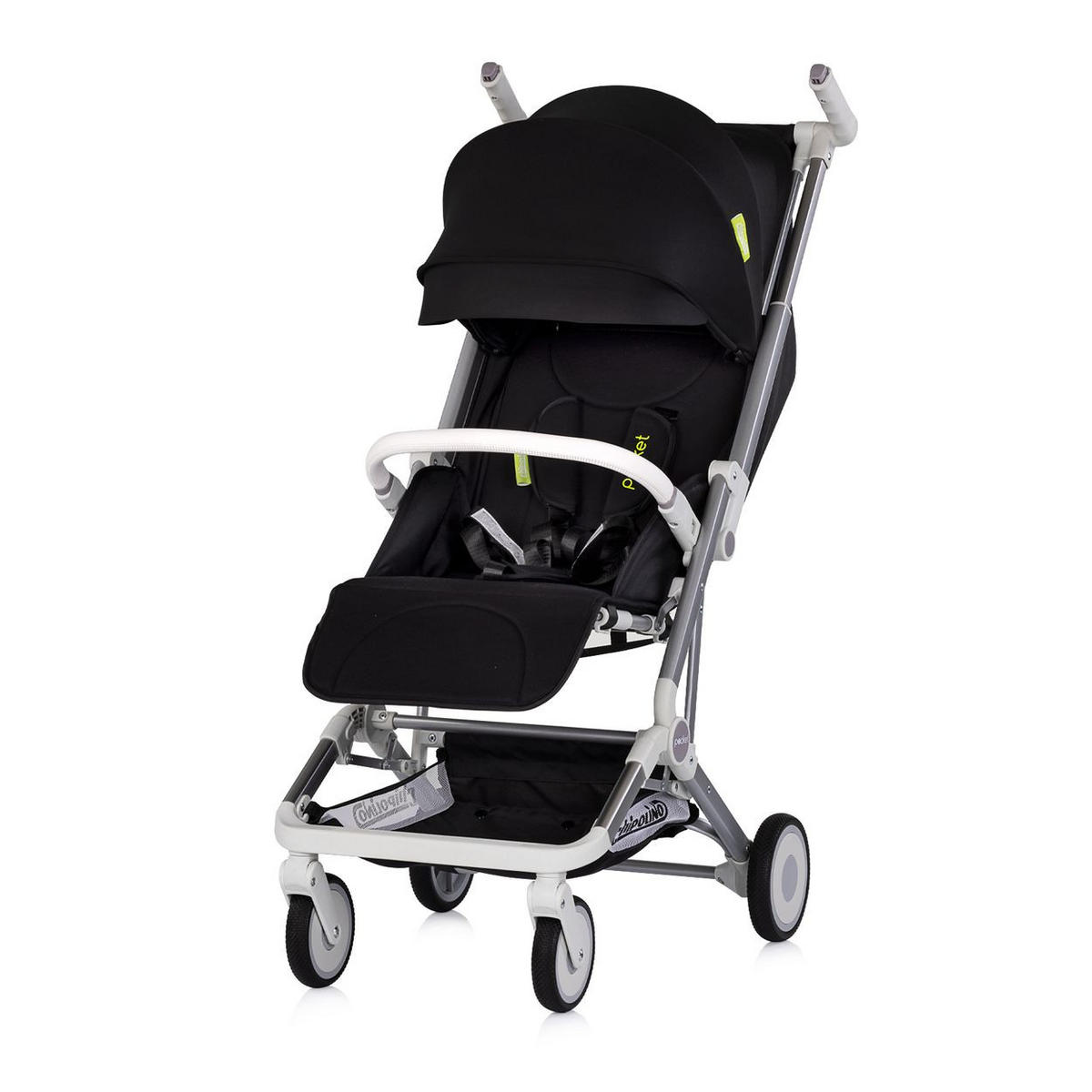 KINDERWAGEN Buggy Pocket schwarz klappbar Korb Frontbügel Sonnendach bis 22 kg - Schwarz, Metall (49/47/103cm) - Chipolino