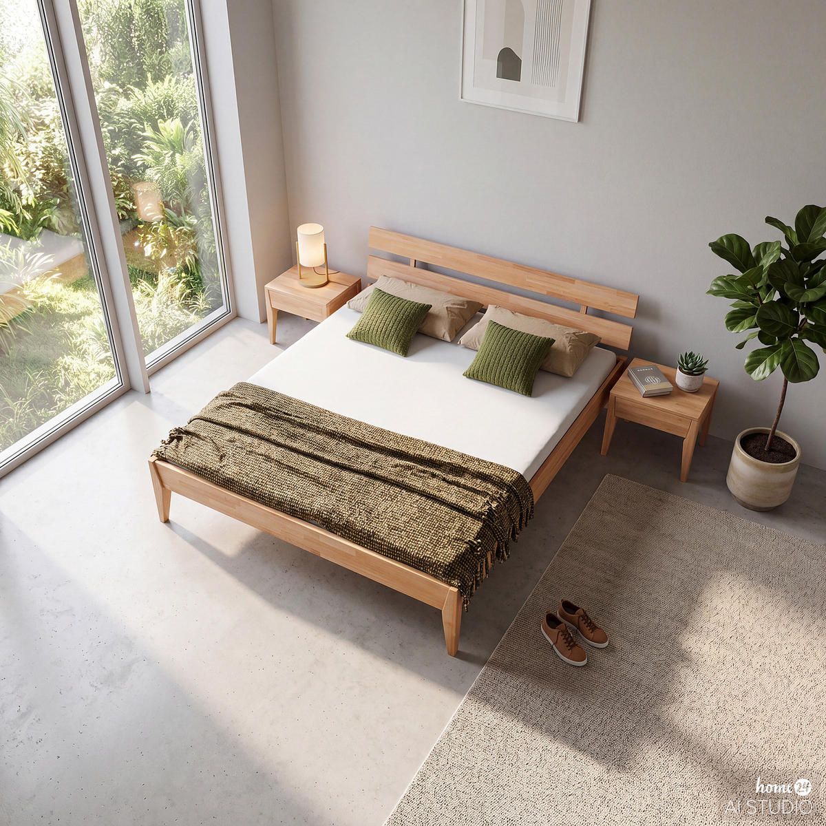 BETT - Massivholz - Kernbuche, Holz (180/200cm) - home24